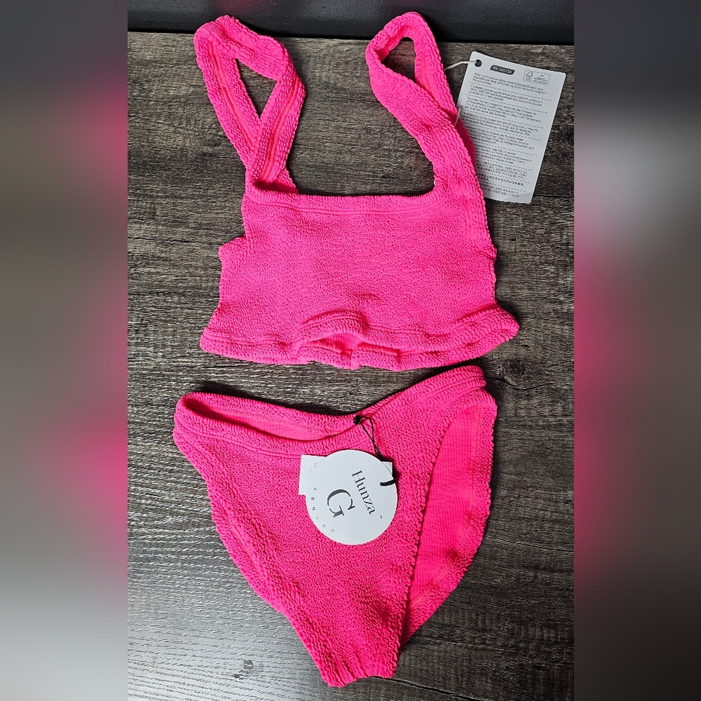 Hunza G Xandra Pink seersucker bikini set - Picture 7 of 12